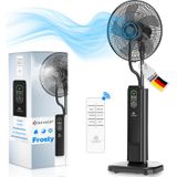 Kesser - Stand-Ventilator Frosty mit Wasser Ultraschall-Sprühnebel Wasserkühlung inkl. Fernbedienung Timer-Funktion Luftbefeuchter Leise Schwarz