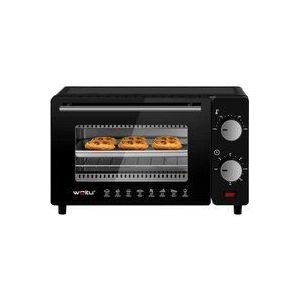 Minibackofen 10 Liter, 650 Watt Toasterofen Pizzaofen Backblech mit Timer schwarz - Woltu