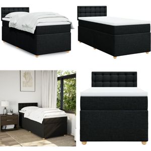 Vidaxl - Boxspringbett mit Matratze Schwarz Stoff - Boxspringbett - Doppelbett - Einzelbett - Schlafsystem - Bettsofa - Home & Living