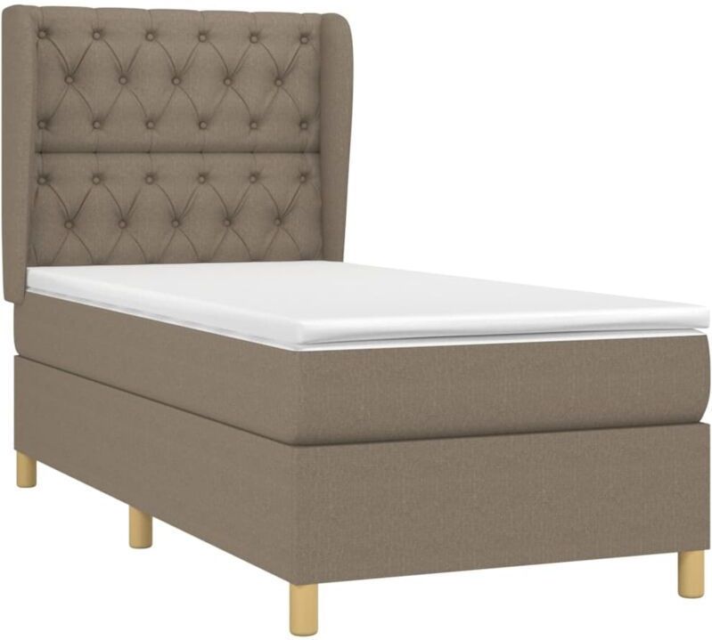 Vidaxl - Boxspringbett mit Matratze Taupe 80x200 cm Stoff
