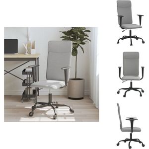 Bürostuhl Höhenverstellbar Hellgrau Stoff - Bürostuhl - Höhenverstellbar - Ergonomischer Stuhl - Arbeitsstuhl - Mesh-Stuhl