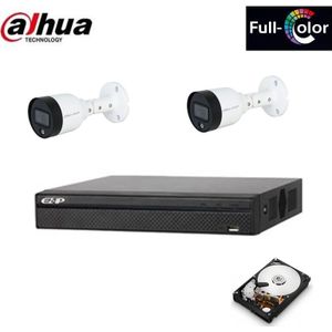 Ip-Videoüberwachungsset 2 Kameras Dahua 2 Mpx Full Colour Hd 2 Tb