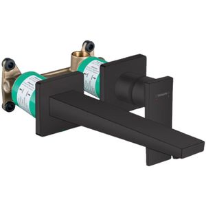 Metropol Set Unterputz-Waschtischmischer Wand Mattschwarz Handgriff + Freistromventil + Unterputzkörper (32526670-SET) - Hansgrohe