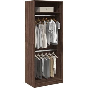 Kleiderschrank Braun Eichen-Optik 80x50x200 cm Holzwerkstoff Vidaxl