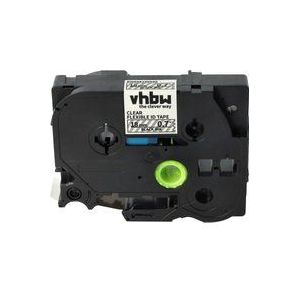 Vhbw - 1x Schriftband-Kassette kompatibel mit Brother pt 310CC, 300SP, 310B, 310, 320, 330 Etiketten-Drucker 18mm Schwarz auf Transparent, Flexibel