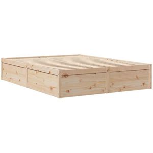 Vidaxl - Massivholzbett ohne Matratze 140x190 cm Kiefernholz