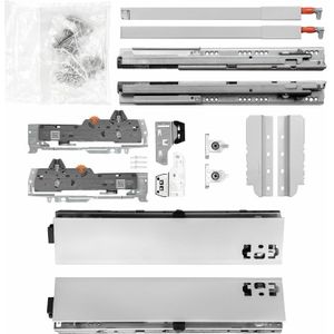 Blum Schubladenschienen tandem set Zargenhöhe 83mm inkl. Reling 195mm, mit tip-on blumotion, 65kg, NL600mm, grau, bis KB600mm