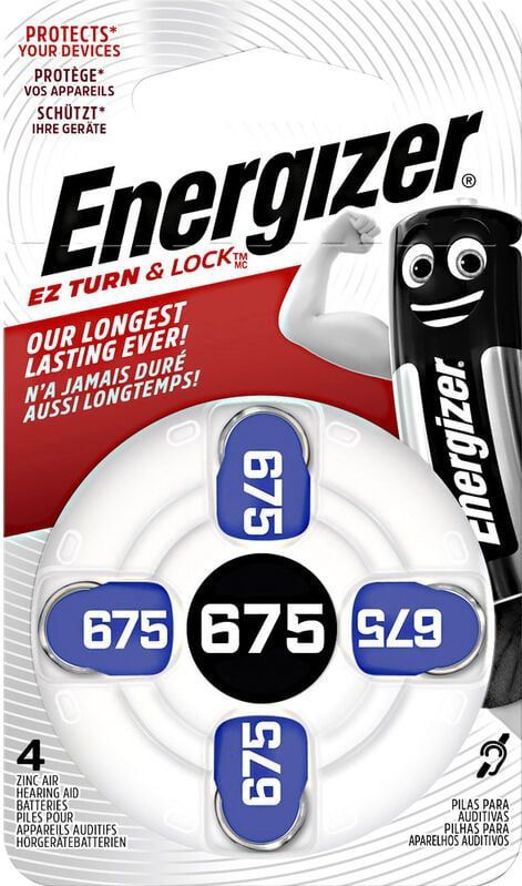 Energizer - Knopfzelle za 675 1.4 v 4 St. 635 mAh Zink-Luft Hearing Aid PR44