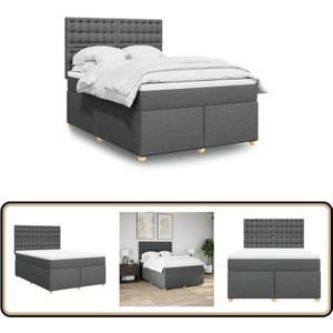 Vidaxl - Boxspringbett mit Matratze Dunkelgrau 160x200 cm Stoff