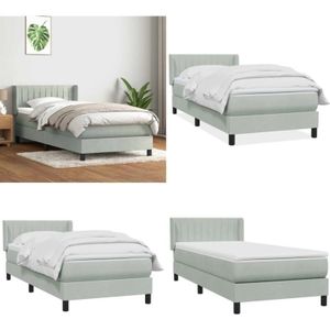 Vidaxl - Boxspringbett mit Matratze Hellgrau 80x210 cm Samt