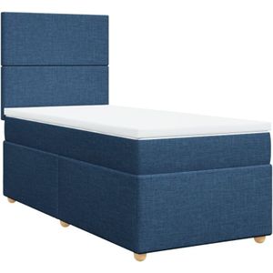 Boxspringbett mit Matratze Blau 90x200 cm Stoff vidaXL