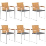 Vidaxl - 6 Stk. Gartenstühle mit Kissen Massivholz Teak