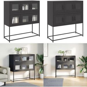 Vidaxl - Sideboard Schwarz 100,5x39x107 cm Kaltgewalzter Stahl