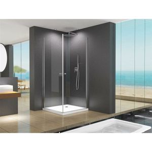 Buylando - Sofia 100x100x195 cm Eck Duschkabine inkl Duschtasse / siphon