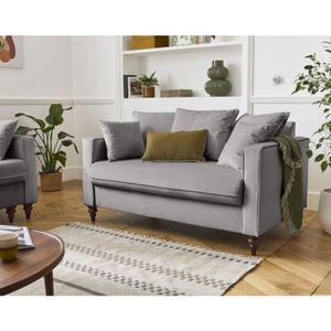Bestmobilier - Flamingo - 2-sitzer einzelsofa aus samt - grau