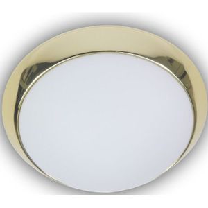 Niermann - Deckenleuchte / Deckenschale, Opalglas matt, Dekorring Messing poliert, ø 40cm