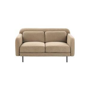Beliani - 2-Sitzer Sofa Hellbraun Stoffbezug mit Hohen Schwarzen Metallbeinen Lose Rückenkissen Schmale Armlehnen Freistellbar Schlicht Stoffsofa