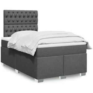 Torana - Boxspringbett mit Matratze Dunkelgrau 120x200 cm Stoff