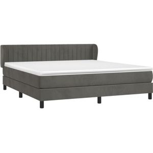 Boxspringbett mit Matratze Dunkelgrau 180x200 cm Samt vidaXL