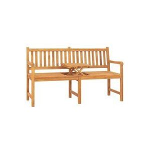 Gartenbank 3-Sitzer mit Tisch 150 cm Massivholz Teak Vidaxl