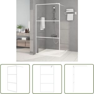 The Living Store - Duschwand für Begehbare Dusche Weiß 100x195 cm ESG-Klarglas - Duschwand - Begehbarer Dusche - Glasdusche - ESG-Glas - Duschkabine