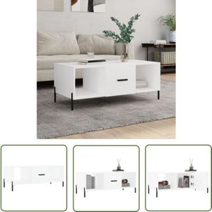 The Living Store - Couchtisch Weiß 102x50x40 cm Holzwerkstoff - Couchtisch - Wohnzimmerstil - Weißer Couchtisch - Holzkohletisch - Sideboard