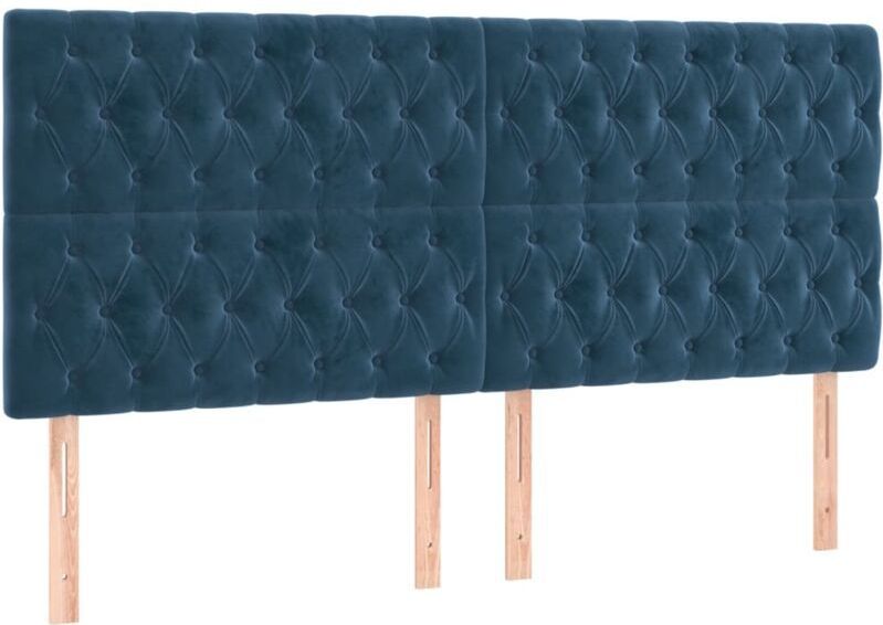 Kopfteile 4 Stk. Dunkelblau 100x7x78/88 cm Samt vidaXL