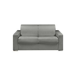 Vente-unique - Schlafsofa 2-Sitzer - Liegefläche: 120 cm - Matratzenhöhe: 14 cm - Kunstleder - Grau - calito