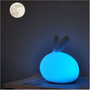 Kcvv - Kaninchen Nachtlicht Baby Touch 7 Farben Wiederaufladbares led Nachtlicht Kinder Nachtlicht Deko Lampe Für Weihnachtsdekoration Kinderzimmer