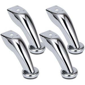 4 Stück Möbelbeine aus Edelstahl, verchromt, Schlafsofabeine, geeignet für Sofa, Stuhl, Hocker, Schrank