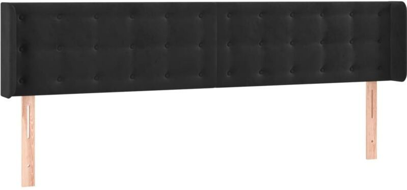 Kopfteil mit Ohren Schwarz 203x16x78/88 cm Samt vidaXL