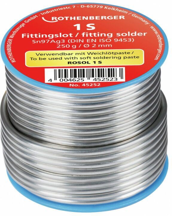 Fittingslot 1S, 3mm, 250g, Spule - 45250 - Rothenberger