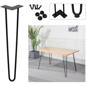 Hengda - tischbeine metall 4 Stück schwarz Tischkufen Haarnadel Tischbein 12 mm. Hairpin Legs aus Stahl. 3-Stange Bein. 20 cm