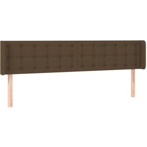Kopfteil mit Ohren Dunkelbraun 203x16x78/88 cm Stoff Vidaxl
