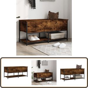 Vidaxl - Sitzbank mit Stauraum Räuchereiche 100x42,5x47 cm Holzwerkstoff - Wohnzimmer Möbel - Holzbank - Garderobe - Etagenwohnung Möbel - Einbaubank
