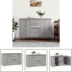 Sideboard Grau Sonoma 104x35x70 cm Holzwerkstoff - Schreibtisch - Wohnzimmermöbel - Sideboard - Grau Sideboard - Holzschrank - The Living Store