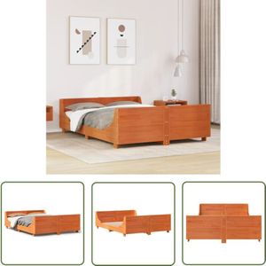 VidaXL Massivholzbett ohne Matratze Wachsbraun 120x190 cm Kiefernholz