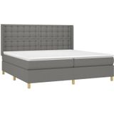 Vidaxl - Boxspringbett mit Matratze Dunkelgrau 200x200 cm Stoff