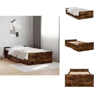 Vidaxl - Bettgestell mit Schubladen Räuchereiche 100x200cm Holzwerkstoff - Holzbettwäsche - Bettsofa - Doppelbett - Einzelbett - Boxspringbett