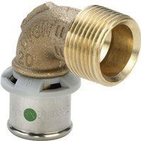 Sanfix-P Bogen 302900 16 mm x r 1/2, 90Grad, mit SC-Contur, Mehrkant, Rotguss - Viega