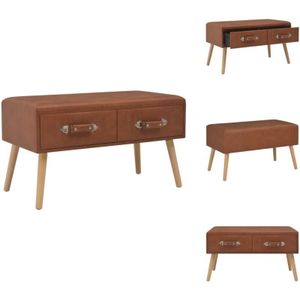 Vidaxl - Bank mit Schubladen 80 cm Braun Kunstleder - Sitzbank - Wohnzimmerbank - Kommode - Stauraumbank - Möbel Für Wohnzimmer