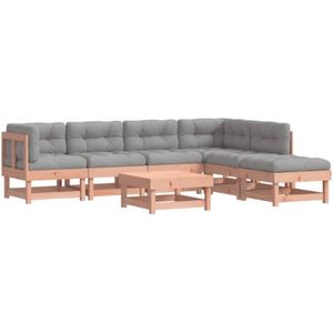 Vidaxl - 7-tlg. Garten-Lounge-Set mit Kissen Massivholz Douglasie