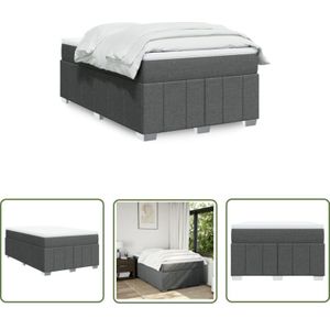 VidaXL Boxspringbett mit Matratze Dunkelgrau 120x200 cm Stoff