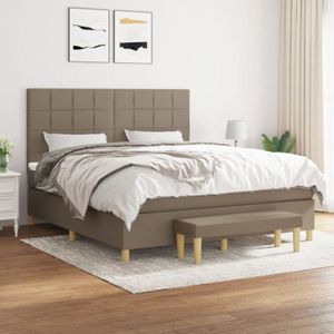Torana - Boxspringbett mit Matratze Taupe 160x200 cm Stoff