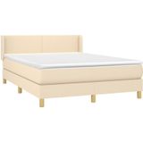 Vidaxl - Boxspringbett mit Matratze Creme 140x200 cm Stoff