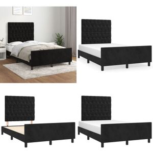 Vidaxl - Bettgestell ohne Matratze Schwarz 120x190 cm Samt - Samtbett - Doppelbett - Boxspringbetten - Hochbett - Kinderzimmer - Home & Living