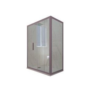 Eck-Duschkabine in pvc 70x100 Klarglas Lavendel Deco Duo