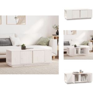 Vidaxl - Couchtisch Weiß 110x50x40 cm Massivholz Kiefer - Holz Couchtisch - Kiefernholzmöbel - Weißer Couchtisch - Wohnzimmertisch - Sideboard