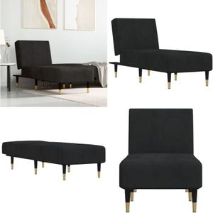 Vidaxl - Chaiselongue Schwarz Samt - Samtsofa - Lounge Chair - Relaxsessel - Ecksitzmöbel - Wohnzimmersofa - Home & Living