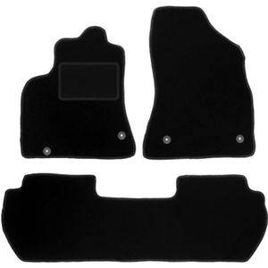 Schwarze Veloursmatten für: Citroen Berlingo II 5-Sitzer (2008-2018)